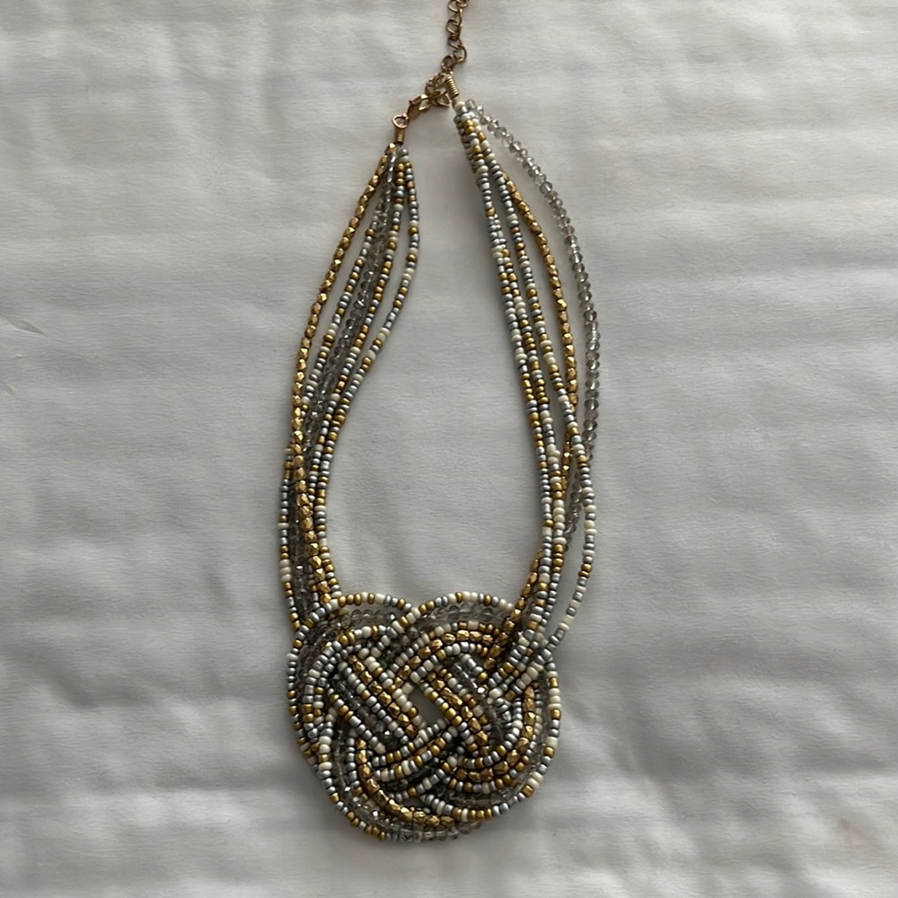 Beaded statement necklace 18”